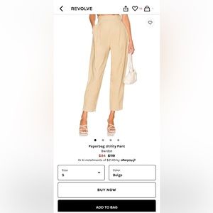 Bardot paper bag utility pant from Revolve